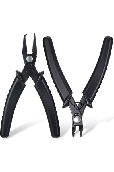Generic 2 Pcs Split Ring Pliers, Portable Bead Crimping Plier, Metal Jewelry ...