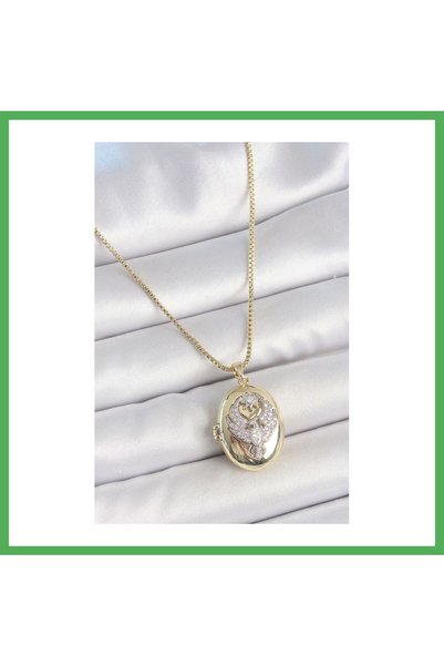 Nur store Çanta 316L Steel Gold Color Chain with Zircon Stone and Phoenix Emb...