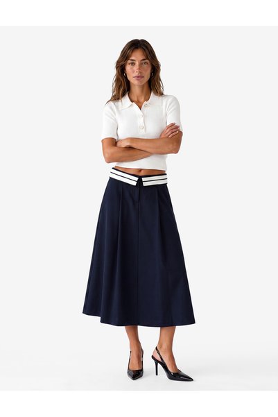 Koton Women Navy Plain Skirt