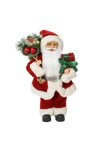 DD SHOP Figurina Decorativa Mos Craciun cu Sac Cadou Rosu Caro 30cm