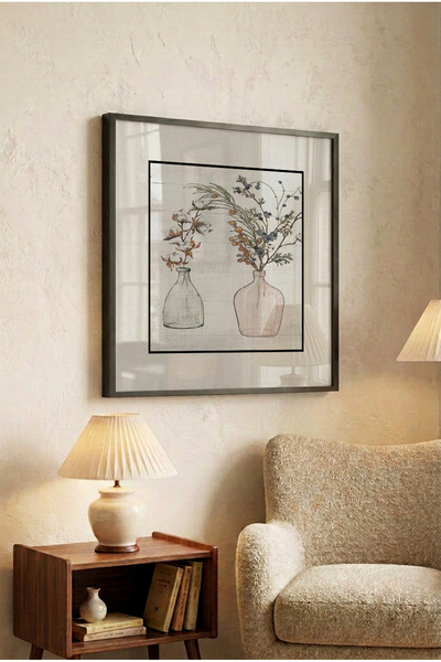 Zevahir Mobilya Dekorasyon 1 Piece Pvc-Padded Black Wooden Framed Minimalist ...