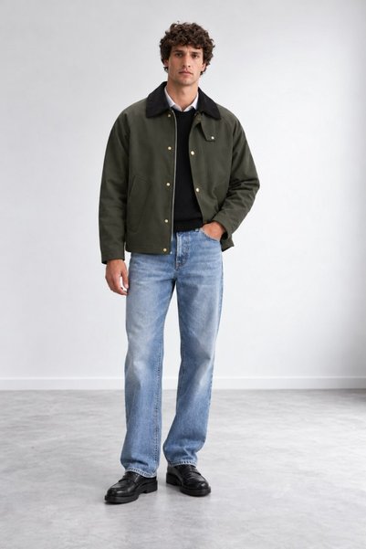 BYATA MENS STYLE معطف رجالي بتفاصيل ياقة مخملية