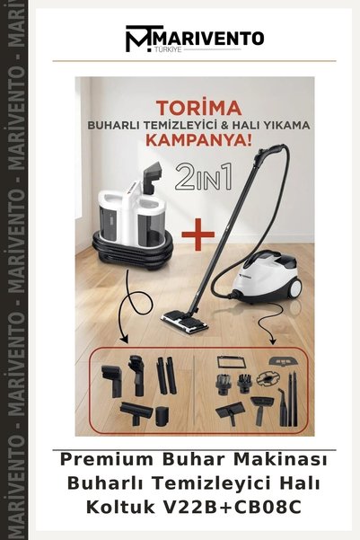 Marivento Premium Buhar Makinası Buharlı Temizleyici Halı Koltuk V22B+CB08C