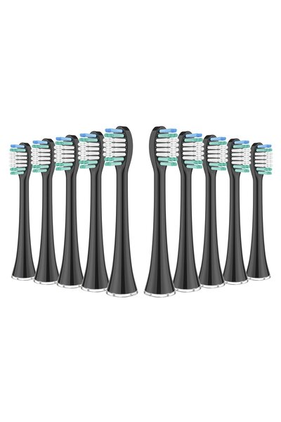Choice ١٠ رؤوس فرشاة أسنان سوداء لسلسلة Aquasonic Black Series Pro Vibe Serie...
