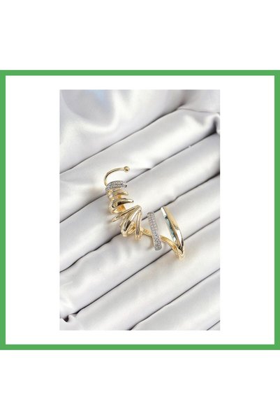 Nur store Çanta Brass Zircon Stone Inlaid Spiral Figured Gold Color Women's R...