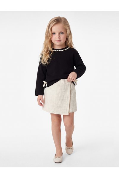Koton Baby Girls Cream Textured Skorts