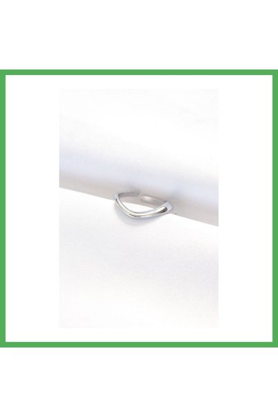 Nur store Çanta Flat Silver Color Adjustable Ring Bezoss