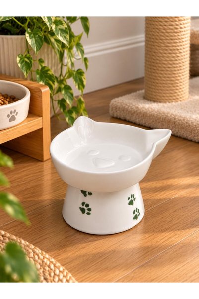 PAWLENKA Seramik Ayaklı Kedi ve Köpek Mama Kabı 300 ml - 14.5 cm