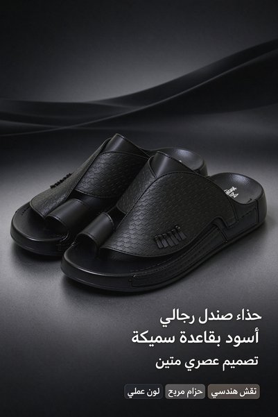 Hayyin Mart صنادل رجالية أنيقة سهلة الارتداء مع حلقة للقدم، جزء علوي منقوش، ش...