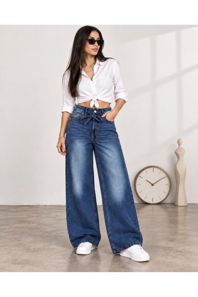 blue wings denım co. Denim/Jeans Pants with Belt Cord (Belt Attached) and Det...