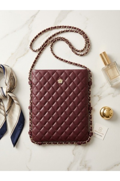 BK Bags & Accessories حقيبة كتف وحقيبة كروس نسائية بحزام سلسلة مبطن