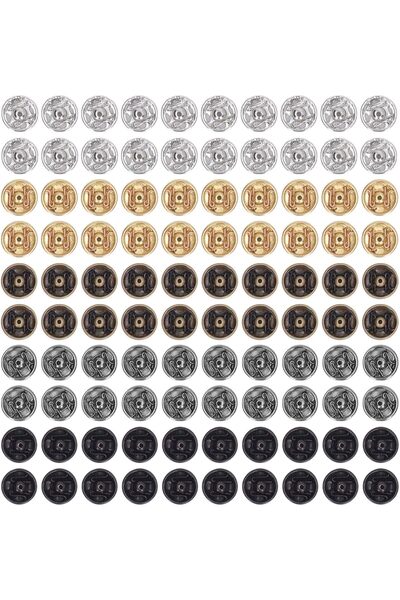 Fdit 100pcs Mini Snap Buttons Fasteners Metal Light Weight Doll Sewing Access...