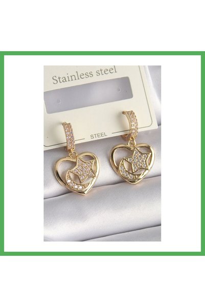 Nur store Çanta Brass Gold Color Zircon Stone Model Moon Star Engraved Women'...