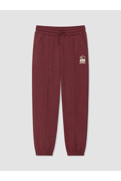 LC Waikiki Özmarka New Season Burgundy Printed Boys' Sweatpants