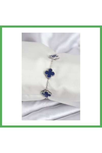 Nur store Çanta سلسلة فولاذية 316L فضية اللون باللون الأزرق الداكن للنساء سوا...