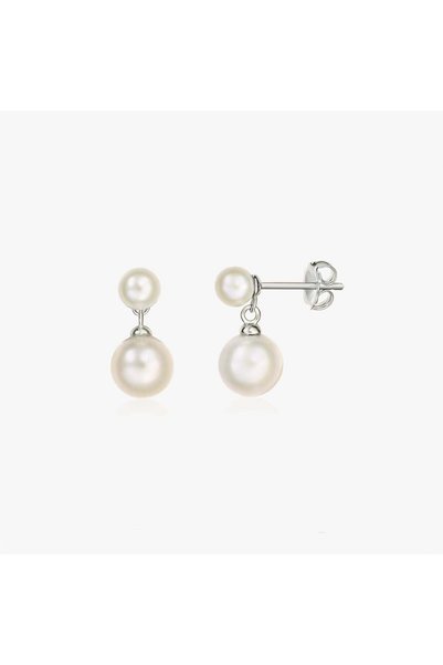 Indira Jewelry Elara silver earrings - Cultured Pearls