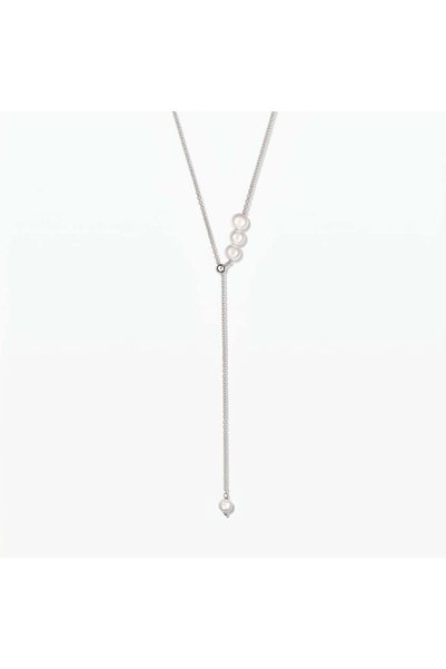 Indira Jewelry Colier din argint Lariat Ajustabil - Perle de Cultură
