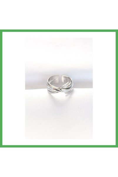 Nur store Çanta Thick Silver Color Adjustable Ring Bezoss