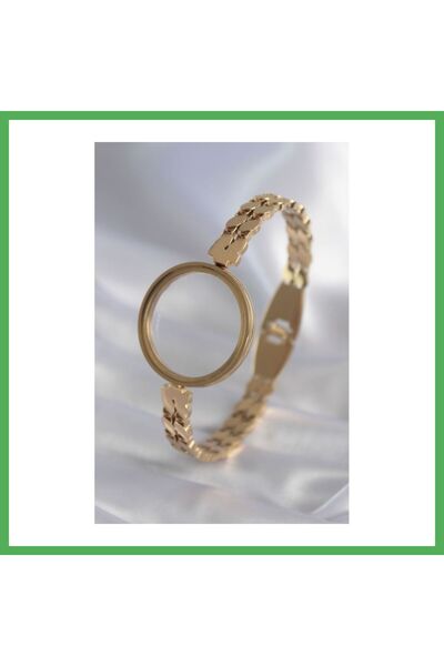 Nur store Çanta 316L Steel Gold Color Barley Processing Openable Bell Model W...