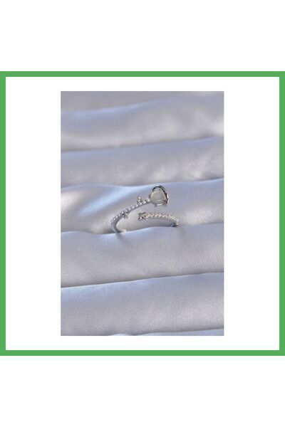 Nur store Çanta Brass Silver Color Zircon Stone Pearl Saturn Model Adjustable...