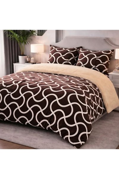 FAMILYDESIGN Lenjerie cocolino groasa cu blanita, 4 piese, pat dublu, Family ...