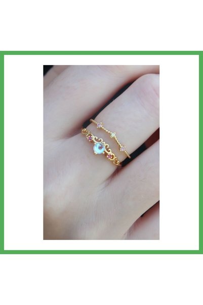 Nur store Çanta Gold-Colored Zircon-Set Crown-Style Women's Ring BEZOSS