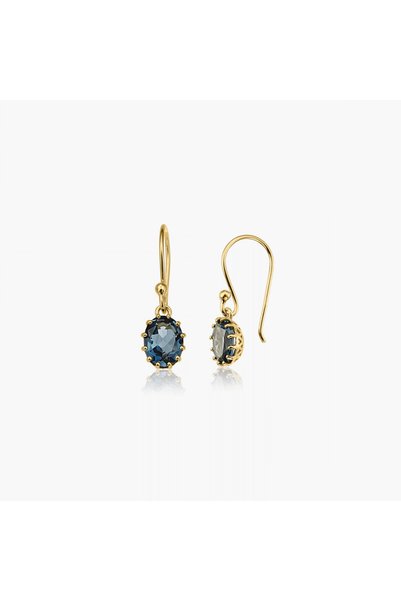 Indira Jewelry Cercei Argint 925 Placat Aur Galben Alexandria - Topaz Blue Lo...