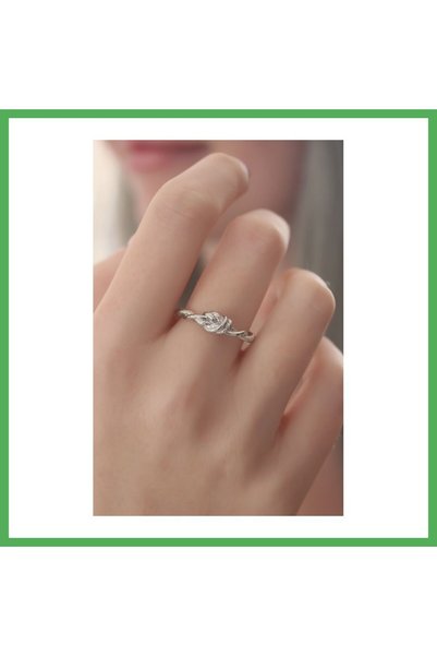 Nur store Çanta Silver Color Rope Knot Model Women's Ring Bezoss