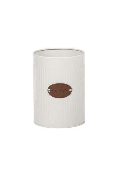 Jumbo Metal Utensil Holder for Cooking Utensils Ecru Ø12x16.5cm