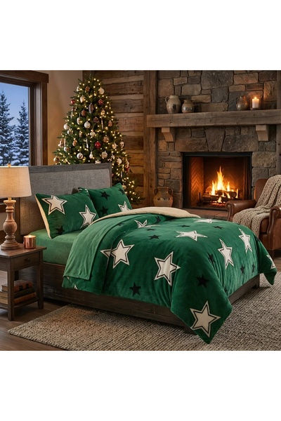 FAMILYDESIGN Lenjerie cocolino groasa cu blanita, 4 piese, pat dublu, Family ...