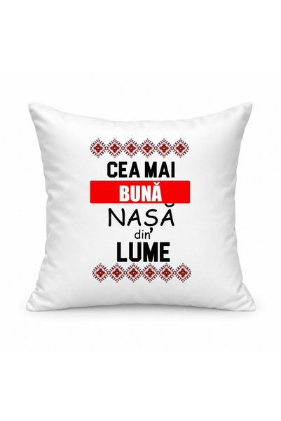 Fabricacucadouri.ro Pernă personalizată Cea mai buna nasa din lume, motive tr...