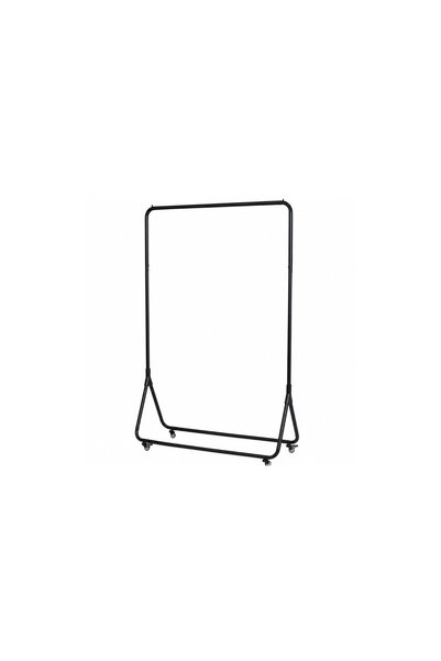 IN HOME STORE ستاند تعليق ملابس معدني أسود بعجلات