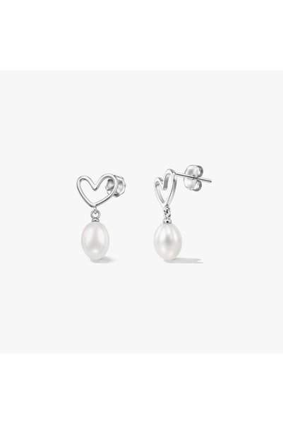 Indira Jewelry Lydia Silver Earrings - Cultured Pearls