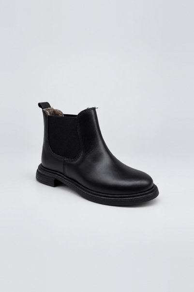 Tekiner Genuine Leather Girls' Boots Black