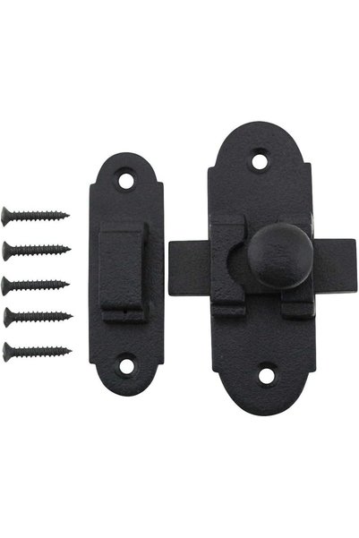 Renovators Supply Manufacturing مزلاج باب منزلق أسود 3.25 بوصة × 1.25 بوصة، م...