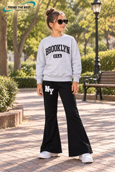 TREND THE BEST Trendin En İyisi Winter, Spring, and Autumn Girls' Black Spani...