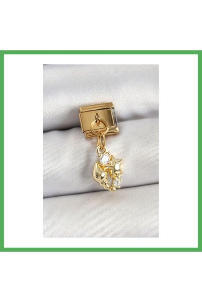 Nur store Çanta 316L Steel Dangle Zircon Stone Sea Shell and Star Model Gold ...