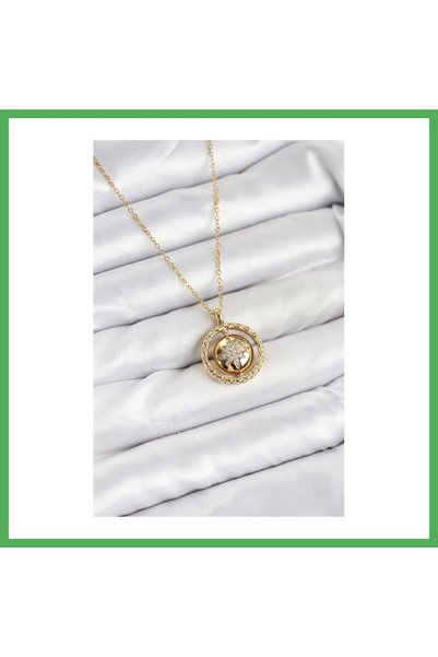 Nur store Çanta 316L Steel Chain Gold Color Pole Star Model Women's Necklace ...