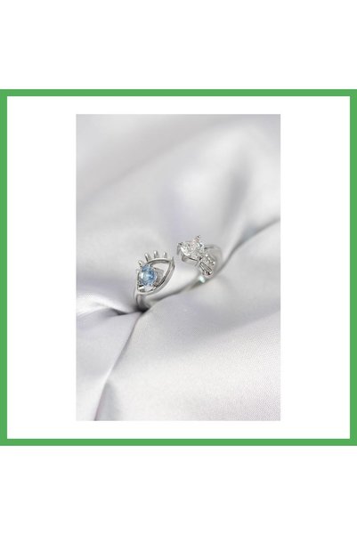 Nur store Çanta Tear Drop Model Silver Color Zircon Stone Women's Ring Bezoss