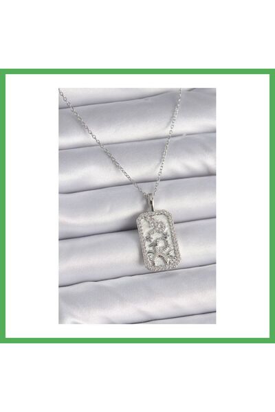 Nur store Çanta 316L Steel Silver Color Chain Capricorn Sign Zircon Stone Wom...