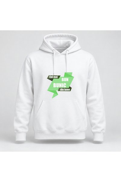 Fabricacucadouri.ro Hanorac personalizat Cel mai bun bunic din lume, model verde