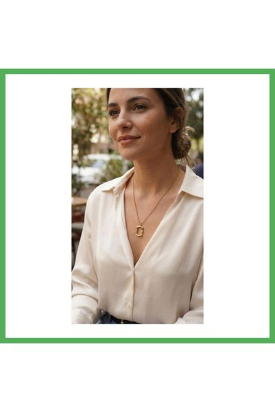 Nur store Çanta 316L Steel Chain Gold Color Model Women's Necklace Bezoss