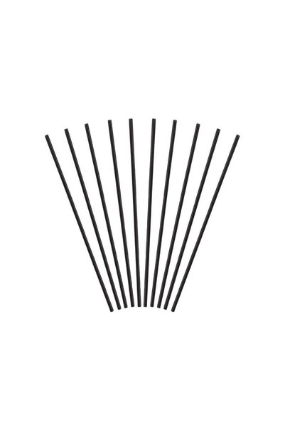 Jumbo Reusable Black Plastic Straws Ø4x180mm - 50pcs