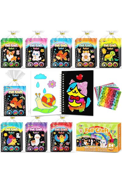 GENERAL FUNNYB&G Foil Art Party Favors for Kids - 24 Pack Foil Art Crafts Kit...