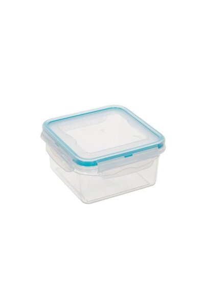 Jumbo Caserola din Plastic Etansa Patrata Transparenta cu Capac 680ml