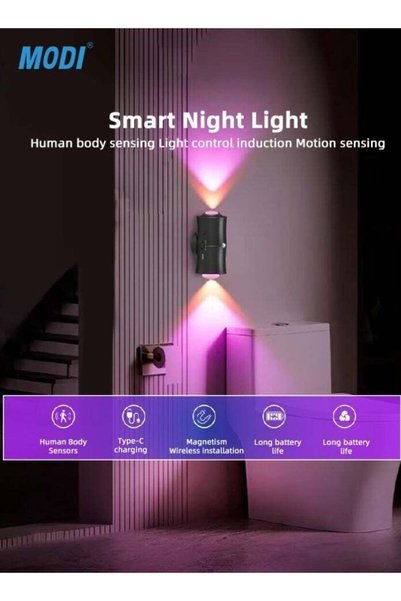 Generic MODI RGB Dual-Head Wall Lamp 60×50×110mm, USB Powered Switch Control ...