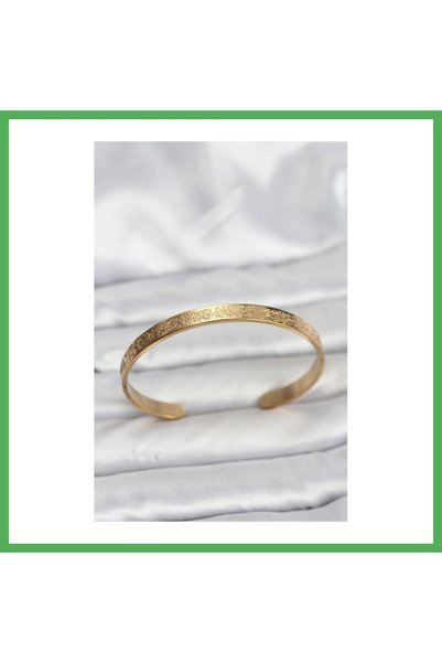 Nur store Çanta 316L Steel Gold Color Ayetel Kürsi Written Bracelet Bezoss