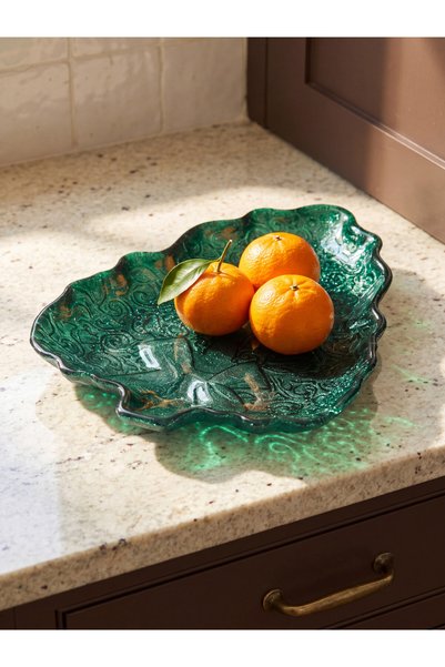 LC Waikiki Esvab • Modern & Distinctive Leaf-Shaped Embroidered Bowl 21 cm