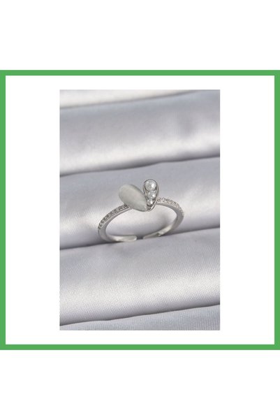 Nur store Çanta Brass Silver Color Adjustable Zircon Stone and Pearl White En...