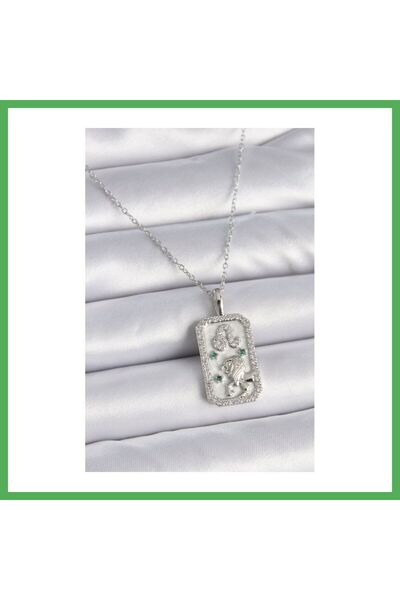 Nur store Çanta 316L Steel Silver Color Chain Leo Zodiac Sign Zircon Stone Wo...